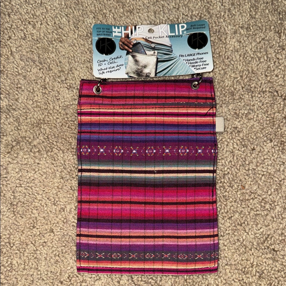 Women's Pink & Purple Striped Hip Wallet